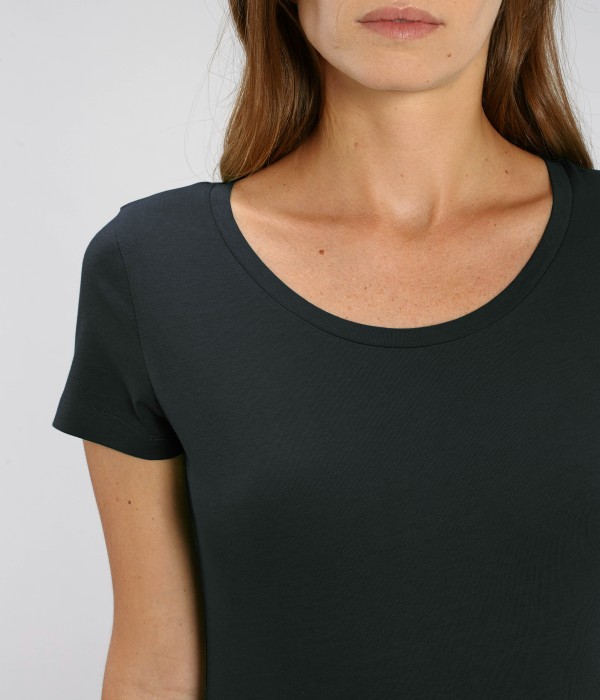 Tricou de femei din 100% bumbac organic pe negru