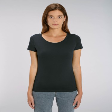 Tricou de femei din 100% bumbac organic pe negru