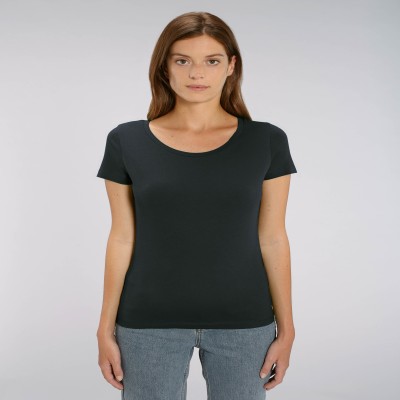 Tricou de femei din 100% bumbac organic pe negru