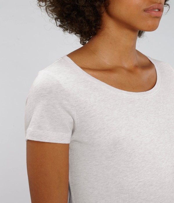 Tricou de femei din 100% bumbac organic gri deschis