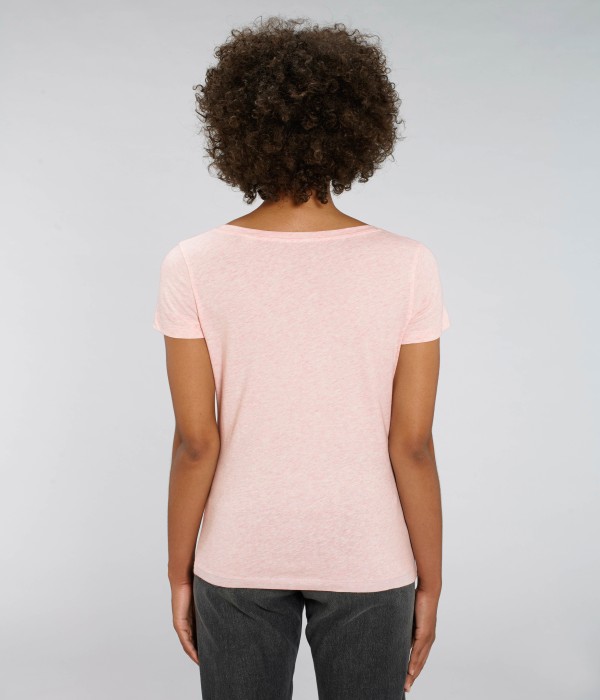 Tricou de femei din 100% bumbac organic roz-crem Tricou de femei din 100% bumbac organic roz-crem