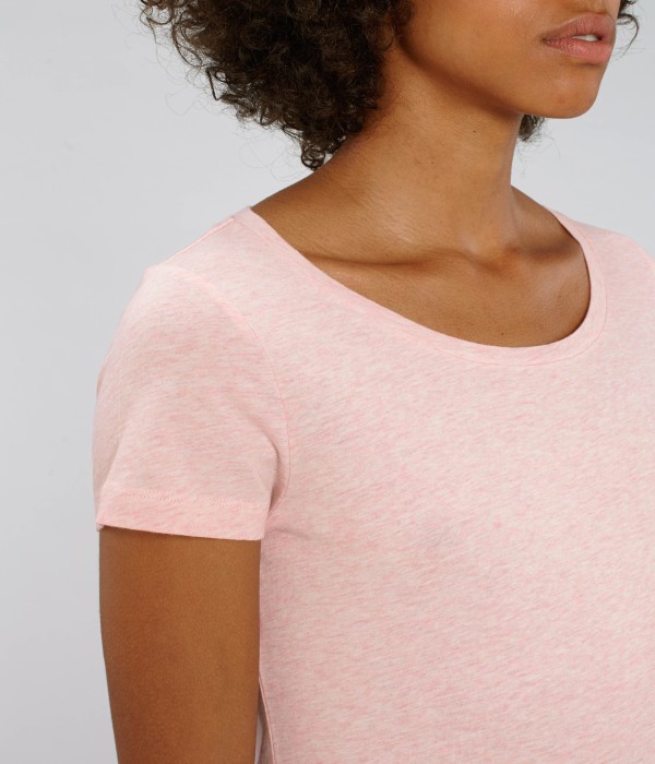 Tricou de femei din 100% bumbac organic roz-crem Tricou de femei din 100% bumbac organic roz-crem