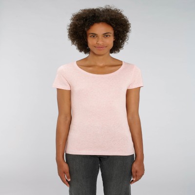 Tricou de femei din 100% bumbac organic roz-crem Tricou de femei din 100% bumbac organic roz-crem