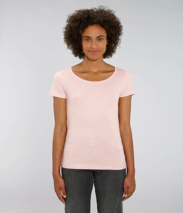 Tricou de femei din 100% bumbac organic roz-crem Tricou de femei din 100% bumbac organic roz-crem