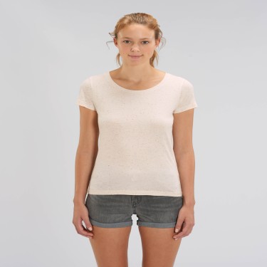 Tricou de femei din 100% bumbac organic ecru stropit