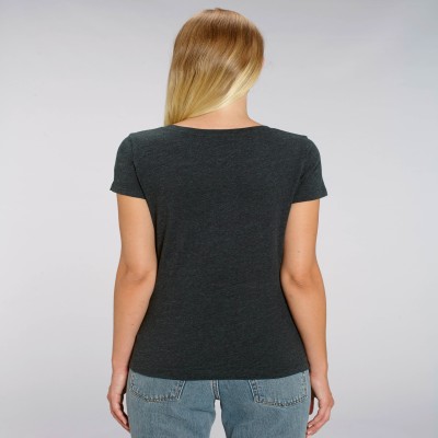 Tricou de femei din 100% bumbac organic pe culoarea denim negru