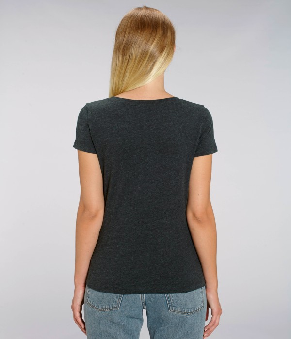 Tricou de femei din 100% bumbac organic pe culoarea denim negru