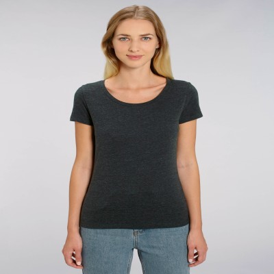 Tricou de femei din 100% bumbac organic pe culoarea denim negru