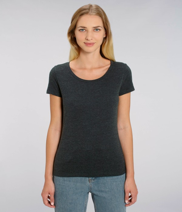 Tricou de femei din 100% bumbac organic pe culoarea denim negru