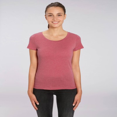 Tricou de femei din 100% bumbac organic pe culoarea coral