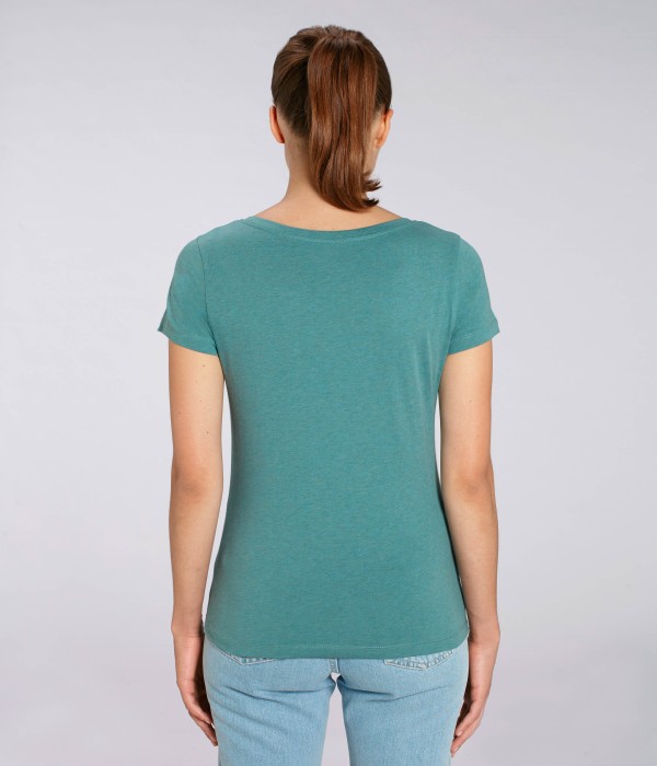 Tricou de femei din 100% bumbac organic verde-turcoaz