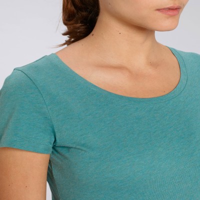 Tricou de femei din 100% bumbac organic verde-turcoaz