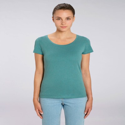 Tricou de femei din 100% bumbac organic verde-turcoaz