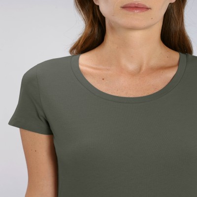 Tricou de femei din 100% bumbac organic khaki Tricou de femei din 100% bumbac organic khaki