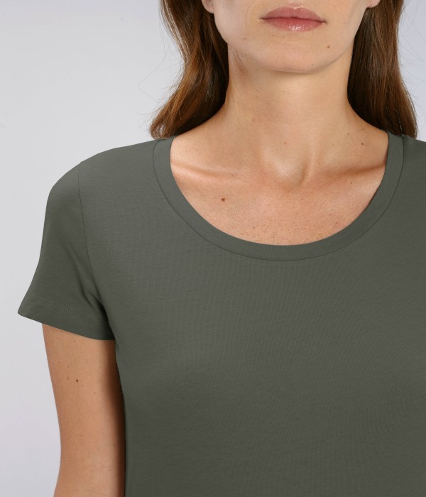 Tricou de femei din 100% bumbac organic khaki Tricou de femei din 100% bumbac organic khaki