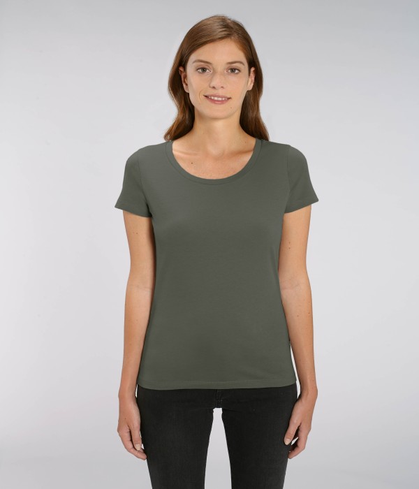 Tricou de femei din 100% bumbac organic khaki Tricou de femei din 100% bumbac organic khaki