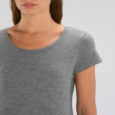 Tricou de femei din 100% bumbac organic gri stropit Tricou de femei din 100% bumbac organic gri stropit