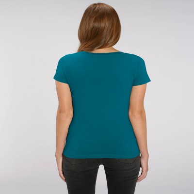 Tricou de femei din 100% bumbac organic turcoaz Tricou de femei din 100% bumbac organic turcoaz