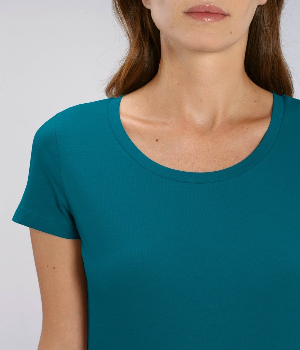 Tricou de femei din 100% bumbac organic turcoaz Tricou de femei din 100% bumbac organic turcoaz