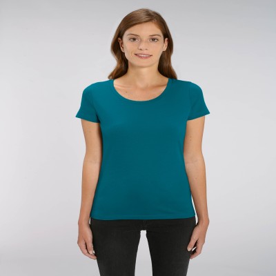 Tricou de femei din 100% bumbac organic turcoaz Tricou de femei din 100% bumbac organic turcoaz