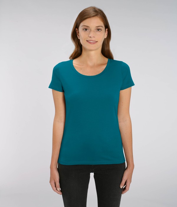 Tricou de femei din 100% bumbac organic turcoaz Tricou de femei din 100% bumbac organic turcoaz