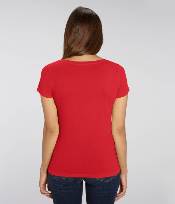 Tricou de femei din 100% bumbac organic pe rosu Tricou de femei din 100% bumbac organic pe rosu