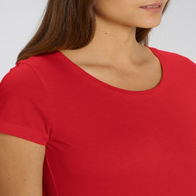 Tricou de femei din 100% bumbac organic pe rosu Tricou de femei din 100% bumbac organic pe rosu