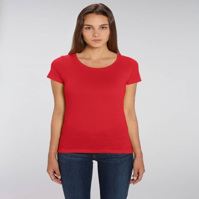 Tricou de femei din 100% bumbac organic pe rosu Tricou de femei din 100% bumbac organic pe rosu