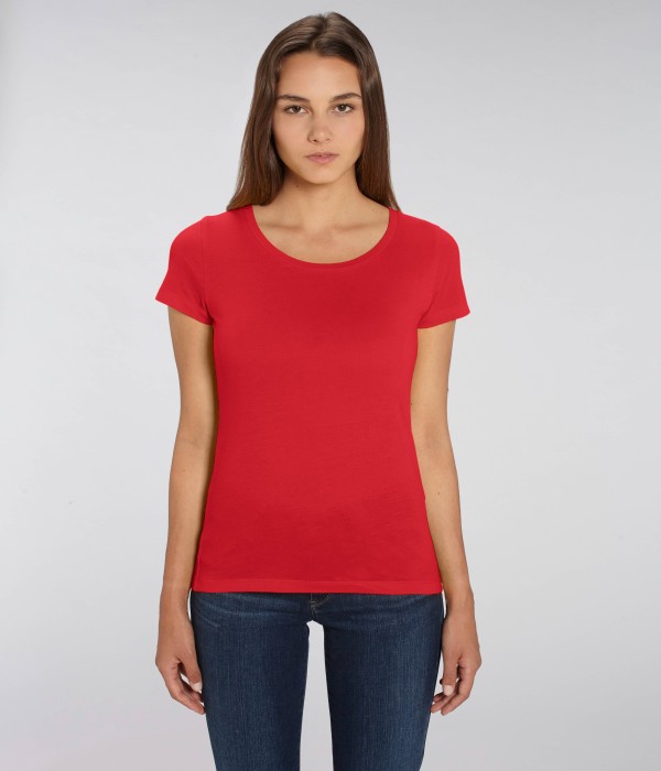 Tricou de femei din 100% bumbac organic pe rosu Tricou de femei din 100% bumbac organic pe rosu