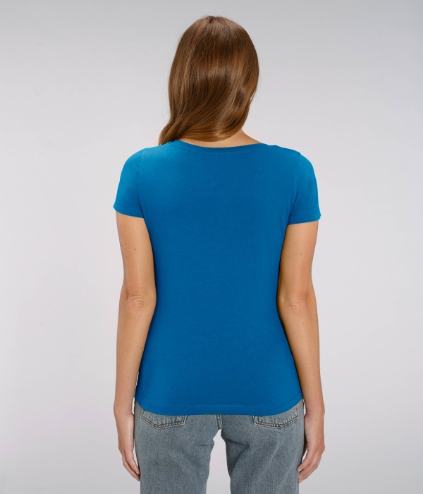Tricou de femei din 100% bumbac organic albastru intens Tricou de femei din 100% bumbac organic albastru intens