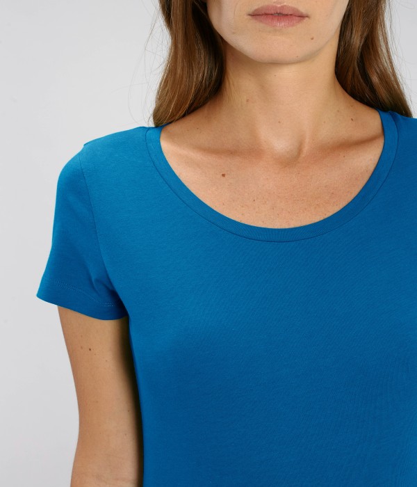 Tricou de femei din 100% bumbac organic albastru intens Tricou de femei din 100% bumbac organic albastru intens