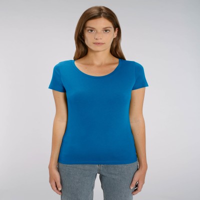 Tricou de femei din 100% bumbac organic albastru intens Tricou de femei din 100% bumbac organic albastru intens