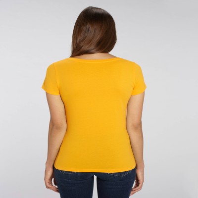 Tricou de femei din 100% bumbac organic pe galben Tricou de femei din 100% bumbac organic pe galben