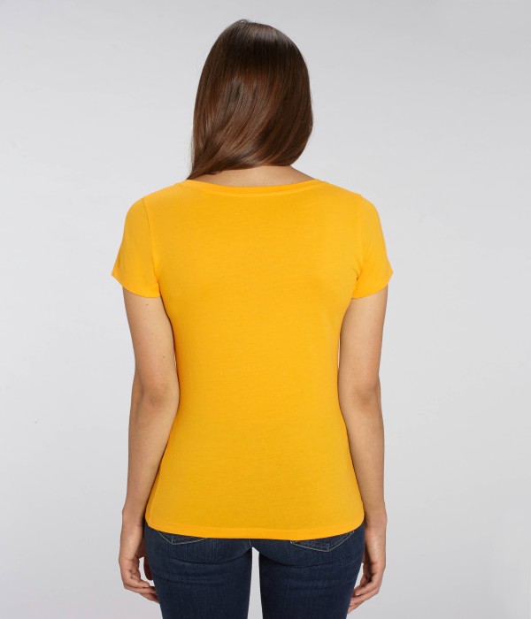 Tricou de femei din 100% bumbac organic pe galben Tricou de femei din 100% bumbac organic pe galben