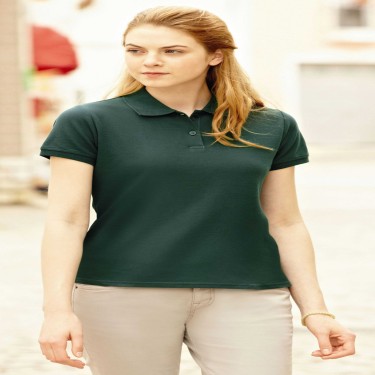 Tricou/Camasa stil Polo de dama 100% bumbac verde din padure