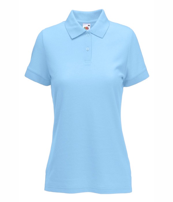 Tricou/Camasa stil Polo de dama din bumbac si poliester albastru azur Tricou/Camasa stil Polo de dama din bumbac si poliester albastru azur