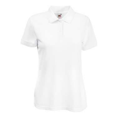 Tricou/Camasa stil Polo de dama din bumbac si poliester alb Tricou/Camasa stil Polo de dama din bumbac si poliester alb