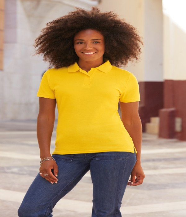 Tricou/Camasa stil Polo de dama 100% bumbac galben