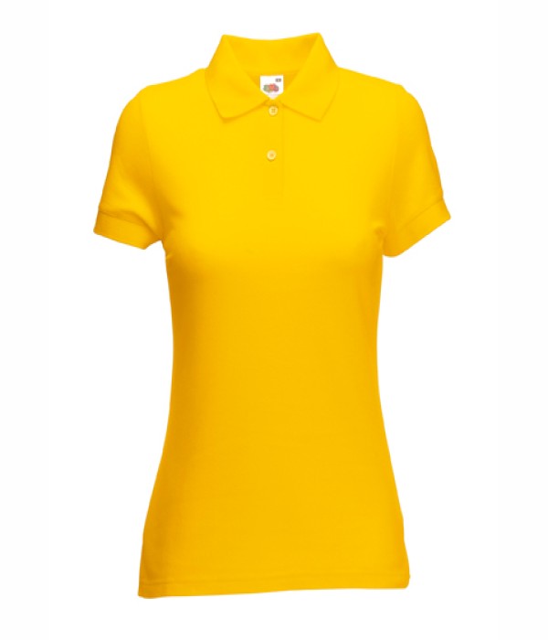 Tricou/Camasa stil Polo de dama din bumbac si poliester galben Tricou/Camasa stil Polo de dama din bumbac si poliester galben