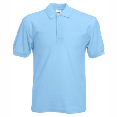 Tricou/Camasa stil Polo de barbat din bumbac si poliester albastru deschis