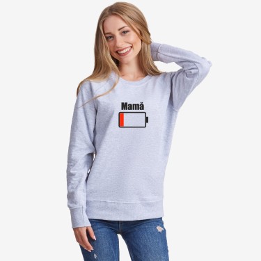 Bluza de dama pe gri sau albastru inchis Mama Battery Low