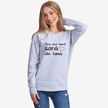 Bluza de dama pe gri sau albastru inchis Cea mai buna Sora din lume