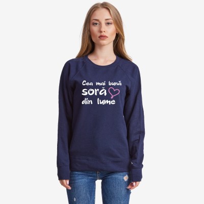 Bluza de dama pe gri sau albastru inchis Cea mai buna Sora din lume Bluza de dama pe gri sau albastru inchis Cea mai buna Sora din lume