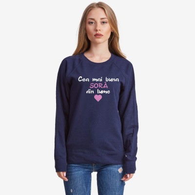 Bluza de dama pe gri sau albastru inchis Cea mai buna Sora din lume Bluza de dama pe gri sau albastru inchis Cea mai buna Sora din lume
