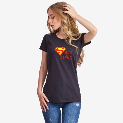 Tricou pentru femei pe alb sau pe negru Super sora Tricou pentru femei pe alb sau pe negru Super sora